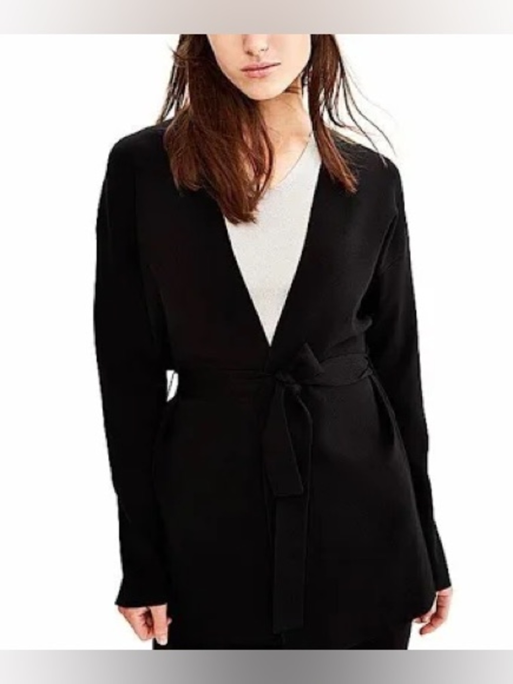 Lole Mercer Black Tie-Waist Long Cardigan